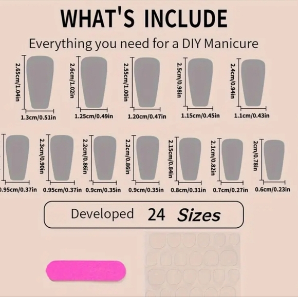 24 Pieces Fake press on nails - Picture 3 of 5